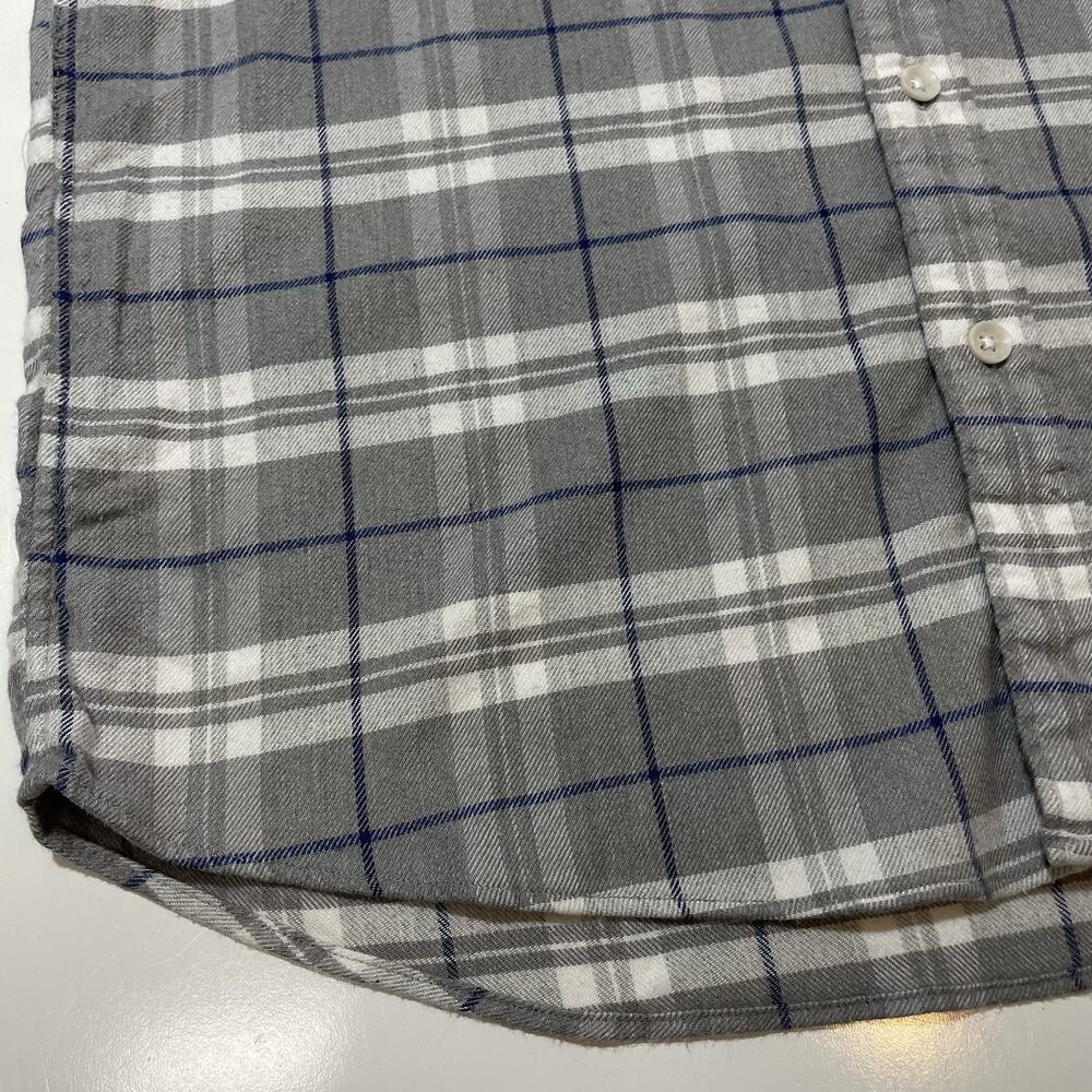 Faherty Men’s Flannel Shirt Medium Gray White Plaid Long Sleeve Button Down - Picture 2 of 7